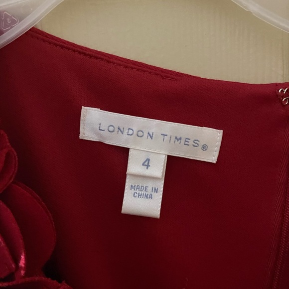 london times dress. red. worn a couple times. nothing wrong with. just too small - Picture 3 of 8